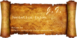 Jentetics Ixion névjegykártya